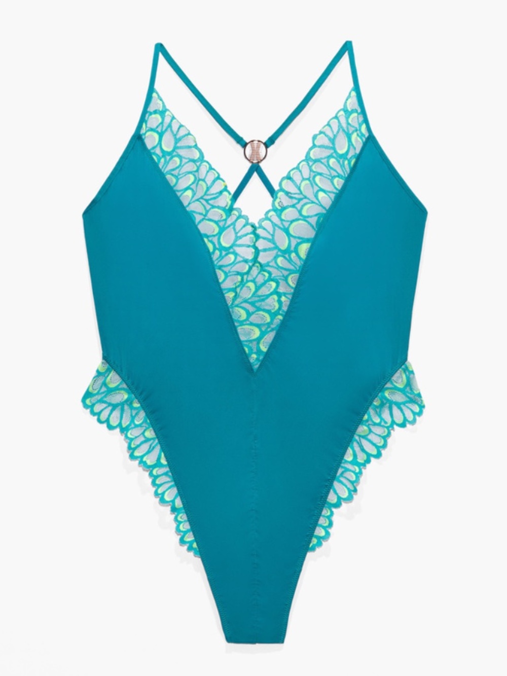 BLUE SAVAGE NOT SORRY LACE TEDDY
